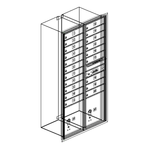 Recessed Mounted 4C Horizontal Mailboxes - Rear Loading