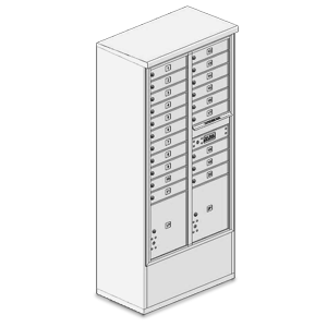 Free-Standing 4C Horizontal Mailboxes - Front Loading