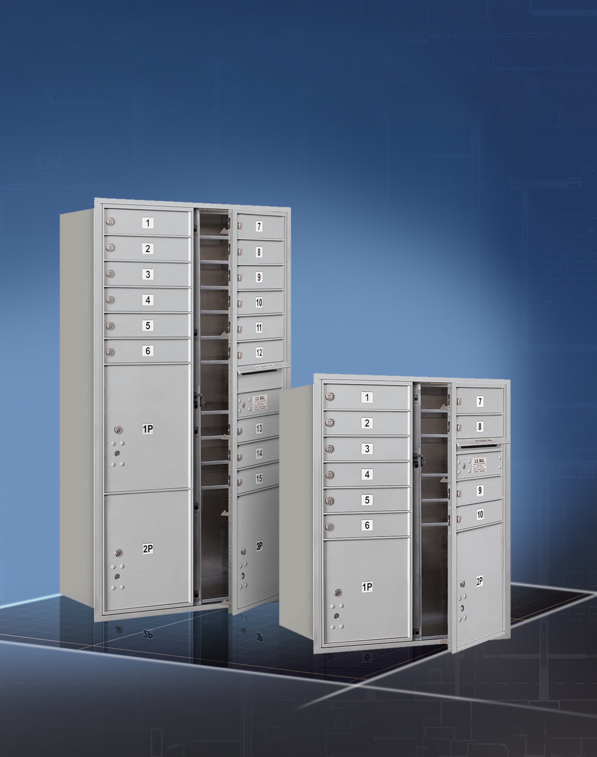 Recessed Mounted 4C Horizontal Mailboxes Rear Loading - Architectural Resources