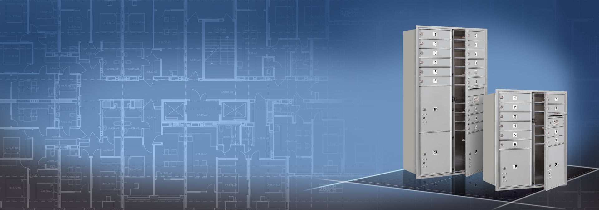 Recessed Mounted 4C Horizontal Mailboxes Front Loading - Architectural Resources